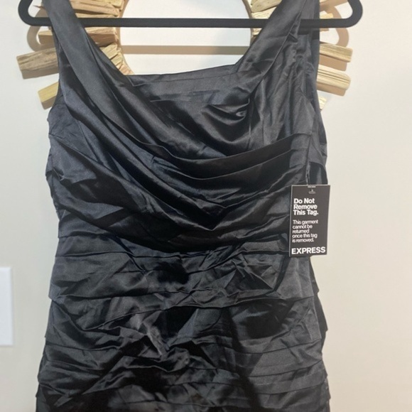 Express Satin Black Mini Dress - Picture 9 of 15